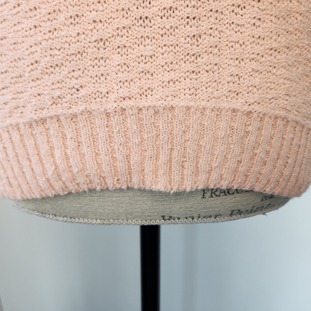 80s Pink Knit Short Sleeve Sweater - Picture 7 of 8